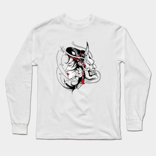 Geisha Red Oni Mask Long Sleeve T-Shirt